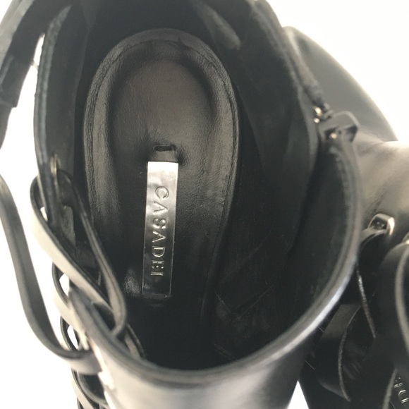 Casadei Leather Black Ankle Booties Sz 7.5US/38EU - Picture 8 of 8